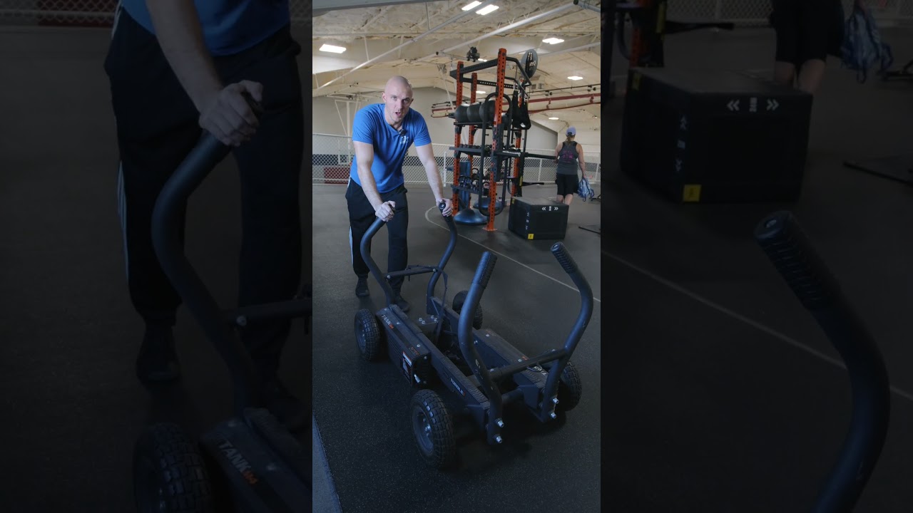 How to use gym push sled / tank #evansville #newburgh #gym #sledpush