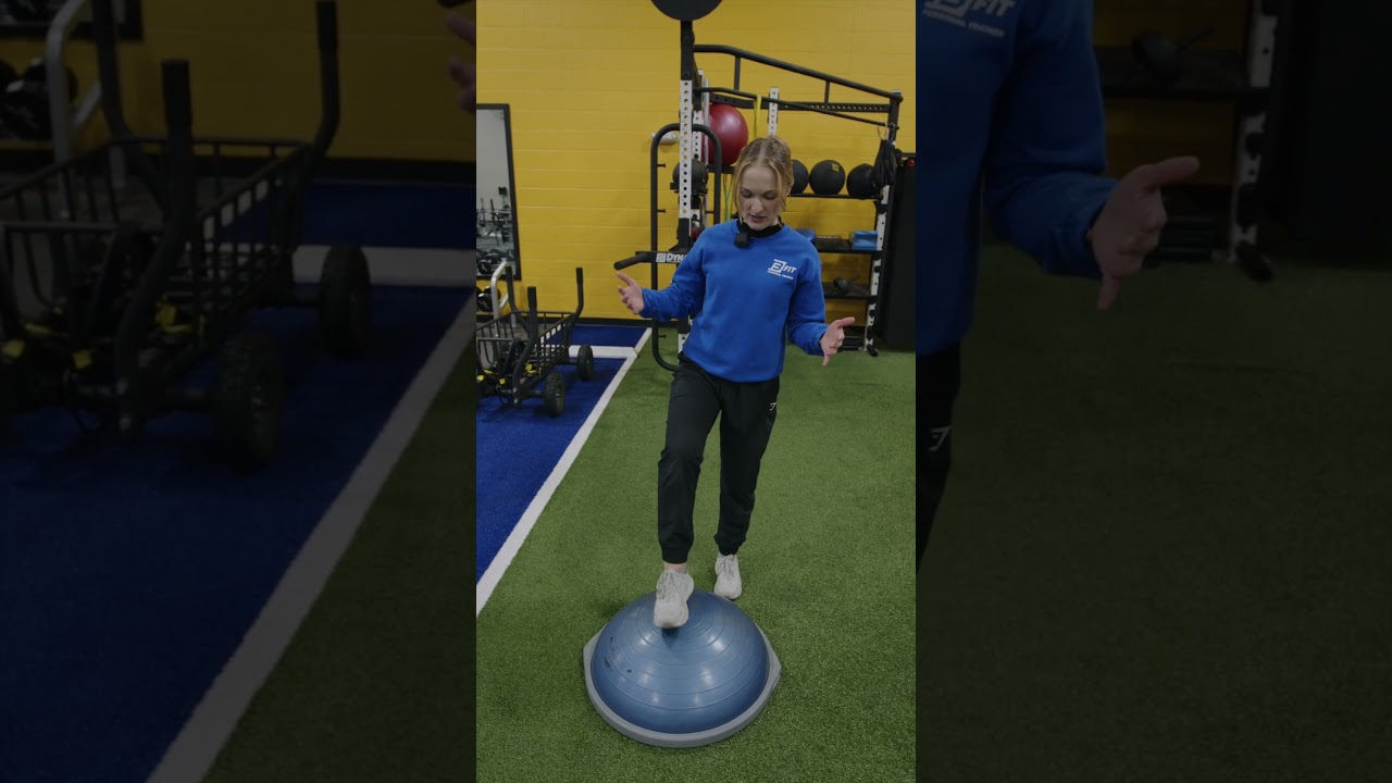 Bosu ball balance challenge: can you do this? #evansville #newburgh #eisforeveryone #bosuball