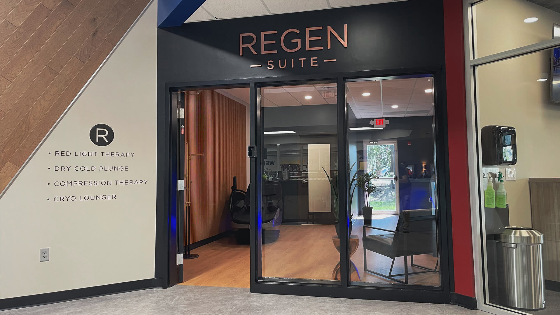Entrance to gym recovery studio in Newburgh